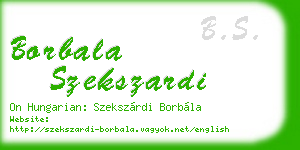 borbala szekszardi business card