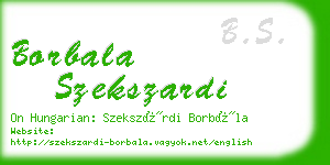 borbala szekszardi business card